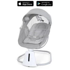 Убаюкивающий центр - шезлонг 8016 светло-серый, пульт, таймер, игрушки, музыка, APP, USB