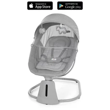 Убаюкивающий центр - шезлонг 8018 серый, пульт, таймер, игрушки, музыка, APP, USB