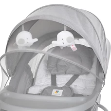 Убаюкивающий центр - шезлонг 8085 светло-серый, столик, пульт, таймер, игрушки, музыка фото 14