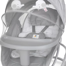 Убаюкивающий центр - шезлонг 8085 светло-серый, столик, пульт, таймер, игрушки, музыка фото 21