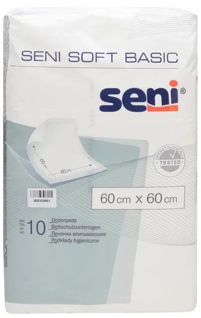 Одноразовые пеленки Seni Soft Basic 60х60 см 10 шт (5900516692452)