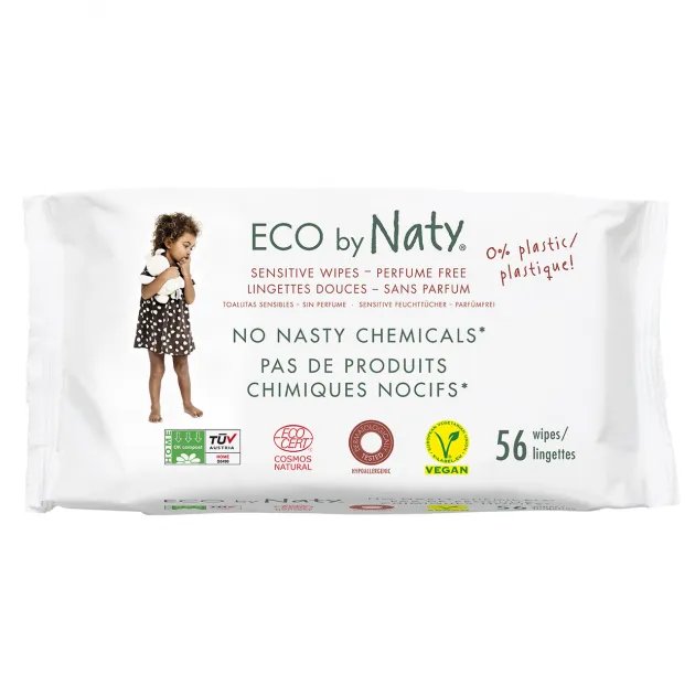 Органические салфетки Eco by Naty без запаха 168 шт (3 упаковки в 1)