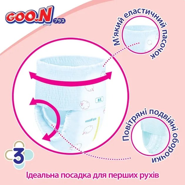 Трусики-подгузники GOO.N Plus для детей 6-12 кг размер M 58 шт (843339)