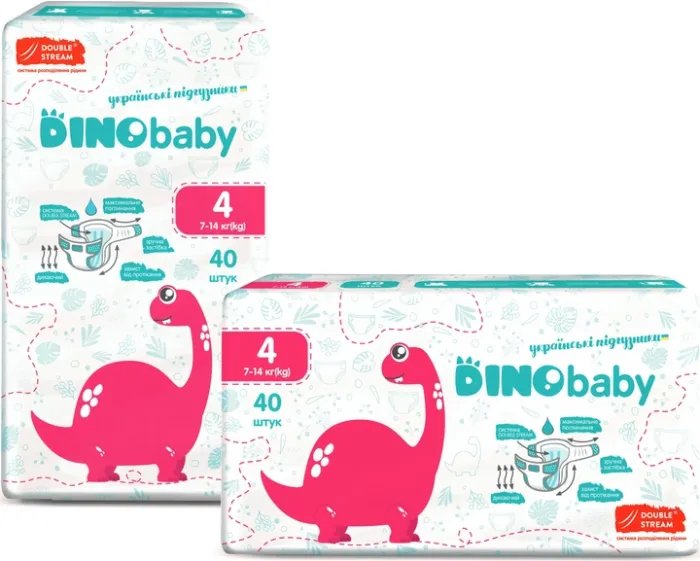 Подгузники детские DinoBaby 4 7-14 кг 40 шт (4823098410591)