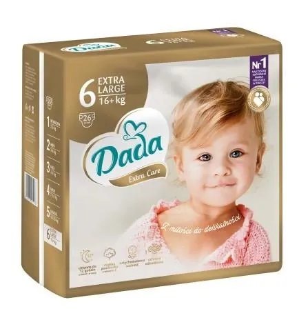 Підгузки Dada Extra Care 6 EXTRA LARGE 78 шт / 16+ кг (3 пачки в заводському ящику)