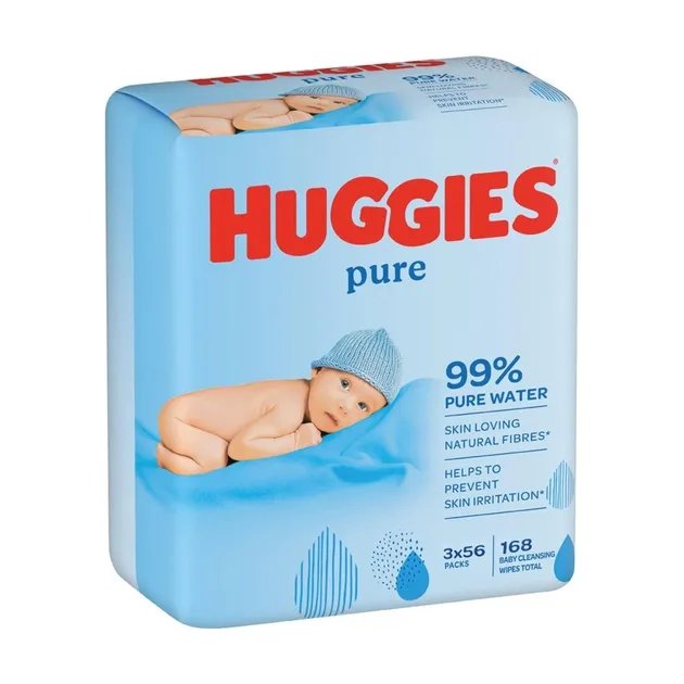 Влажные салфетки Huggies Pure 3х56 шт (2706530)