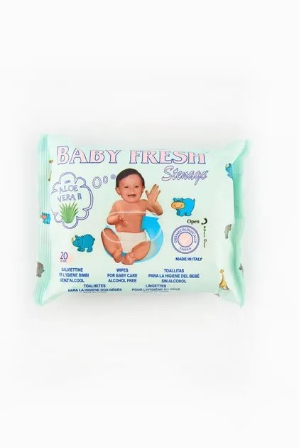 Детские влажные салфетки BABY FRESH с экстрактом алоэ и аллонтоином 20 шт (8014002000021)