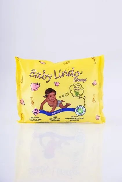 Детские влажные салфетки BABY LINDO с экстрактом алоэ 20 шт (8014002000038)