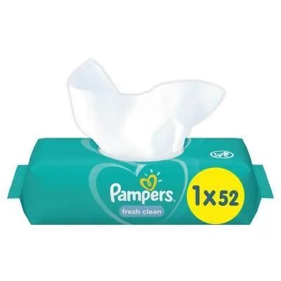 Детские влажные салфетки Pampers Fresh Clean 52 шт (8001841041360). 57402