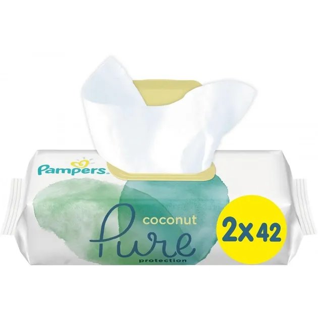 Детские влажные салфетки Pampers Pure Coconut 84 шт (8001841708874)