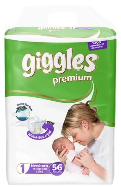 Подгузники детские Giggles Premium Newborn 2-5 кг 56 шт (8680131201624)