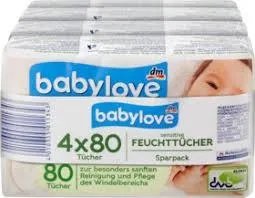 Влажные салфетки Babylove Feuchttücher 4уп*80 шт
