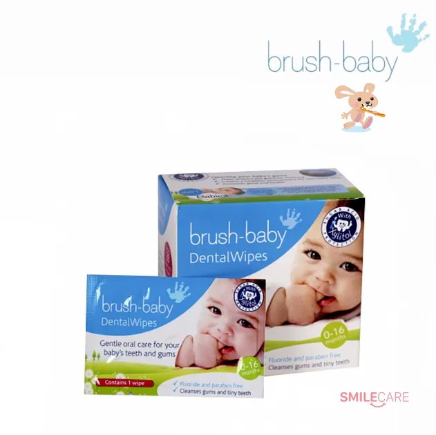 Дентальные салфетки Brush-Baby Dental Wipes 28 штук