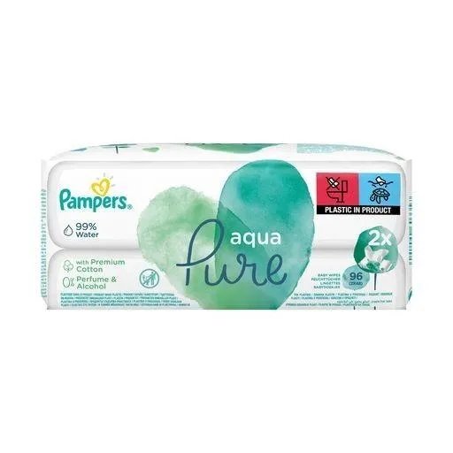 Влажные салфетки детские Pampers Aqua Pure, 2x48 (96) шт/уп (2706304)