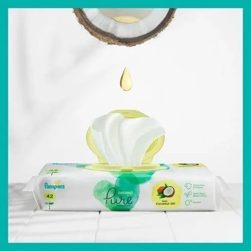 Влажные салфетки детские Pampers Pure Protection Coconut, 3x42 (126) шт/уп (2706307)