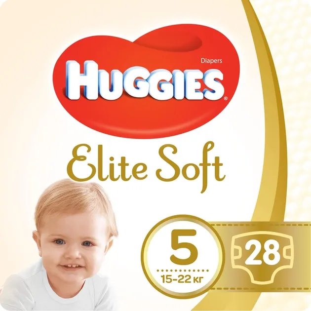 Подгузники Huggies Elite Soft Jumbo 5 12-22 кг 28 шт (5029053547794_5029053572611)