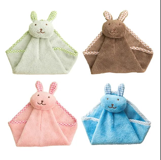 Детские полотенца для рук, с забавным зайцем! Флисовое полотенце коричневого цвета, для детей! China