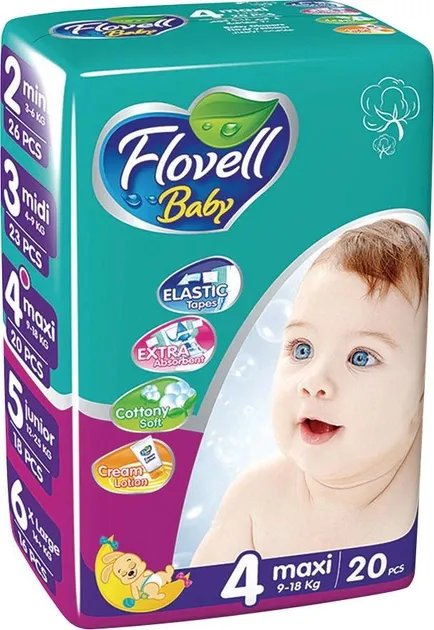 Детские подгузники Flovell Baby ECO Pack 4 9-18 кг 20 шт (8680508222153)
