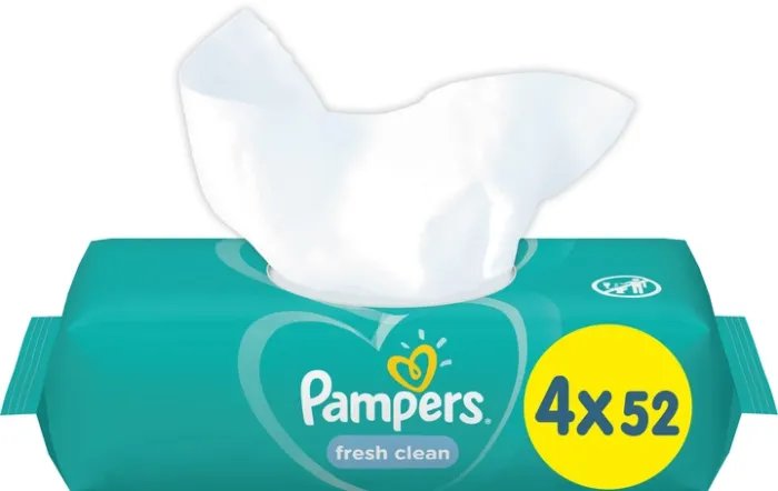 Дитячі вологі серветки Pampers Fresh Clean 4х52 шт. (8001841077949)