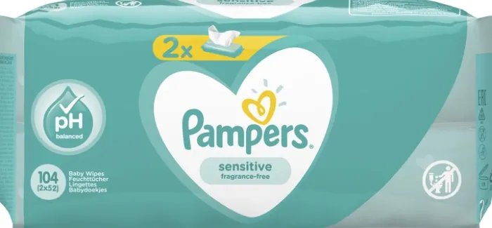 Дитячі вологі серветки Pampers Sensitive 2х52 шт. (8001841062334)