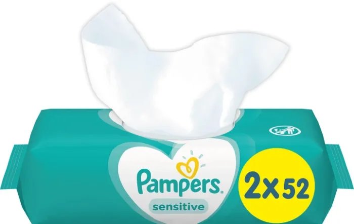 Дитячі вологі серветки Pampers Sensitive 2х52 шт. (8001841062334)