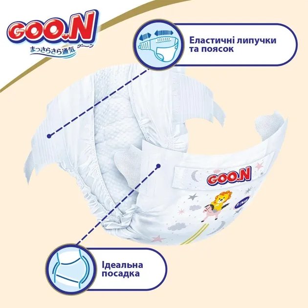 Подгузники Goo.N Premium Soft на липучках для новорожденных 1 NB до 5 кг унисекс 72 шт (863222) (4902011862225)