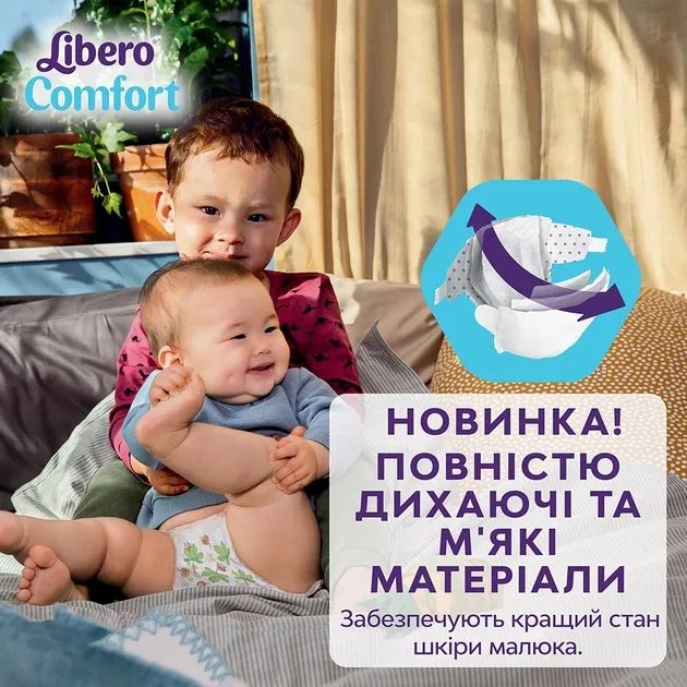 Подгузники Libero Comfort 5-9 кг Размер 3 58 шт (7322541756752)