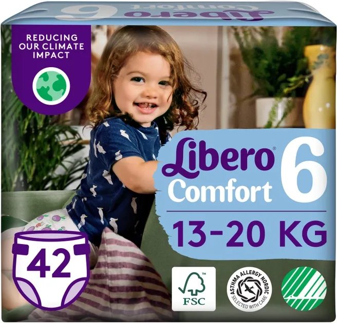 Подгузники Libero Comfort 13-20 кг Размер 6 42 шт (7322541757049)