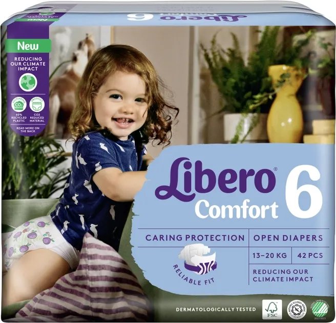 Подгузники Libero Comfort 13-20 кг Размер 6 42 шт (7322541757049)