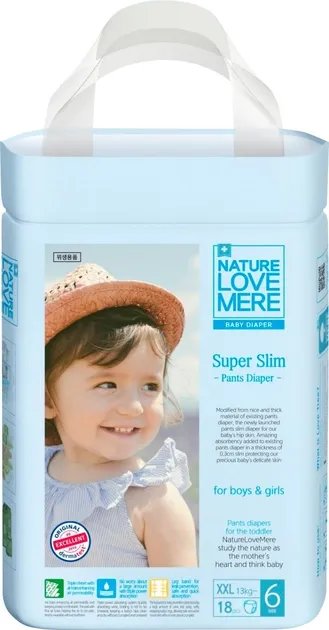 Подгузники-трусики детские Nature Love Mere Super Slim Размер 6 (13 кг) 18 шт (8809402093939)