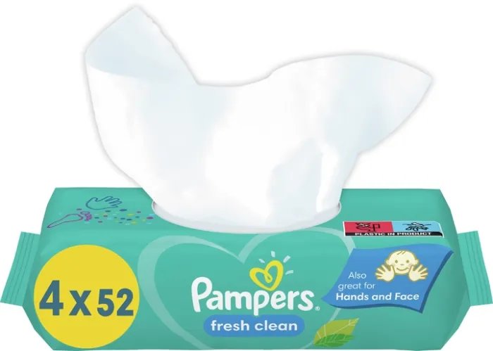 Детские влажные салфетки Pampers Fresh Clean 4х52 шт (8001841077949)