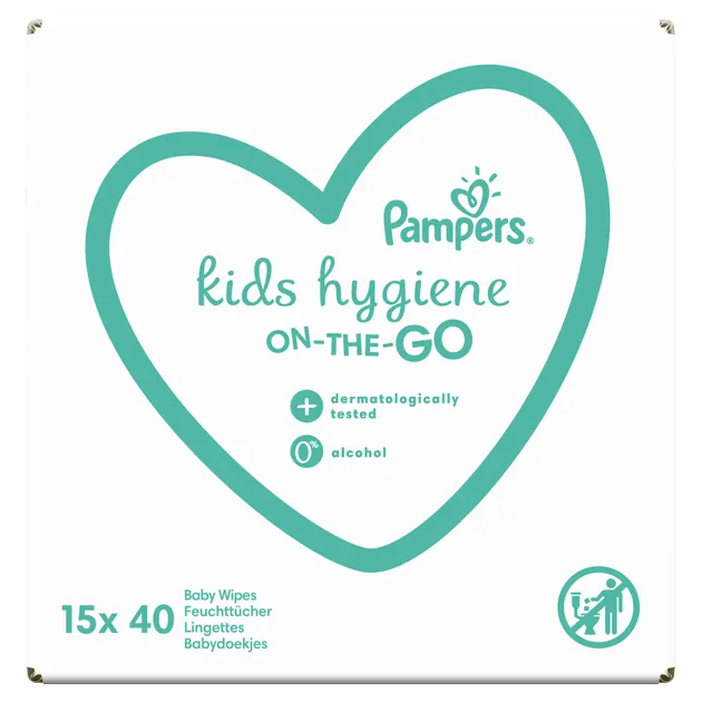 Детские Влажные Салфетки Pampers Kids Hygiene On-the-go 15х40 шт. (8006540222140)