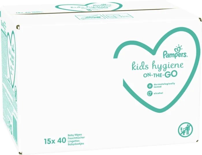 Детские Влажные Салфетки Pampers Kids Hygiene On-the-go 15х40 шт. (8006540222140)