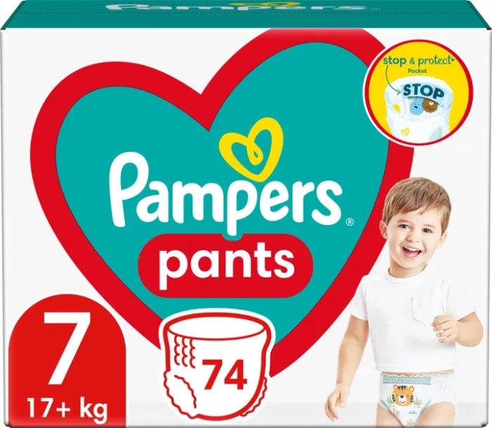 Подгузники - трусики Pampers Pants Размер 7 (17+ кг) 74 шт (8006540069622)