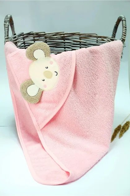 Полотенце-уголок для купания малыша Ramel Kids Розовый (2125000800448)