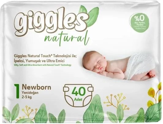 Подгузники детские Giggles Natural 1 Newborn 2-5 кг 40 шт (8680131206377)