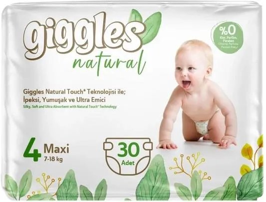 Подгузники детские Giggles Natural 4 Maxi 7-18 кг 30 шт (8680131206407)