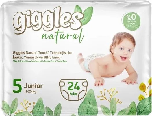 Подгузники детские Giggles Natural 5 Junior 11-25 кг 24 шт (8680131206414)