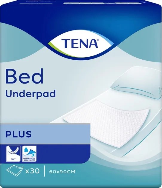 Одноразовые пеленки впитывающие Tena Bed Plus 60x90 см 30 шт (7322540728873)