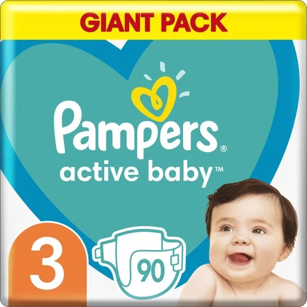 Подгузники Pampers Active Baby Размер 3 (Midi) 6-10 кг 90 шт (8001090949455)