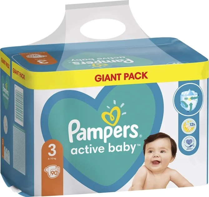 Подгузники Pampers Active Baby Размер 3 (Midi) 6-10 кг 90 шт (8001090949455)