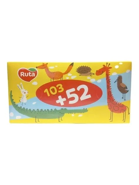 Салфетки косметические Ruta Kids 2 слоя, 103+52 шт (114790)