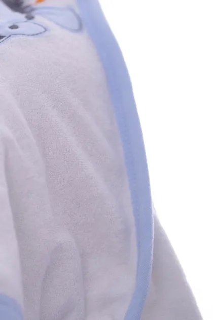 Полотенце махра для мальчика с рукавичкой "В" 80*75 см голубое 0м+(44117)