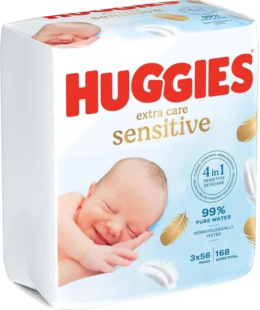 Салфетки влажные Huggies Pure Extra Care 2 + 1 (3 х 56 шт) (5029054222119)