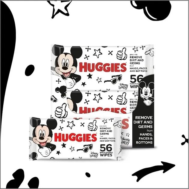 Упаковка влажных салфеток Huggies Mickey Mouse 56 шт х 10 пачек (5029054250600)
