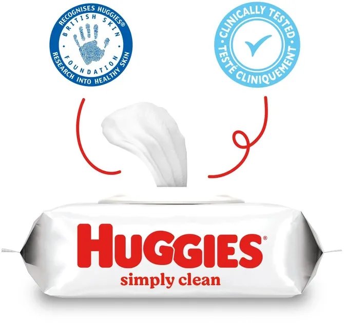 Упаковка влажных салфеток Huggies Simply Clean 72 шт х 10 пачек (5029054238646)