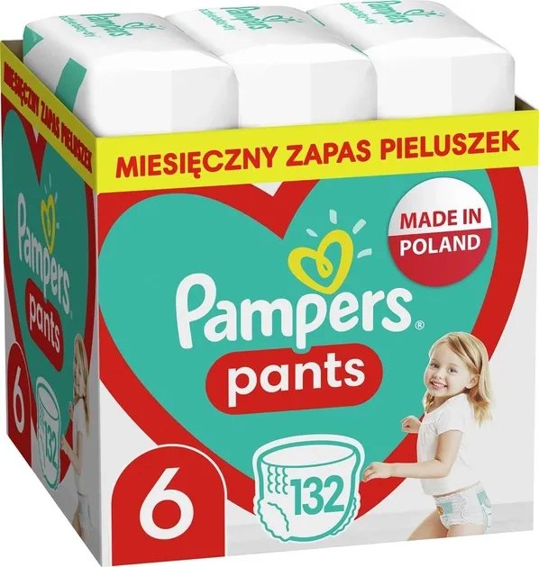 Подгузники-трусики Pampers Pants MTH Размер 6 (15+ кг) 132 шт (8006540068632)