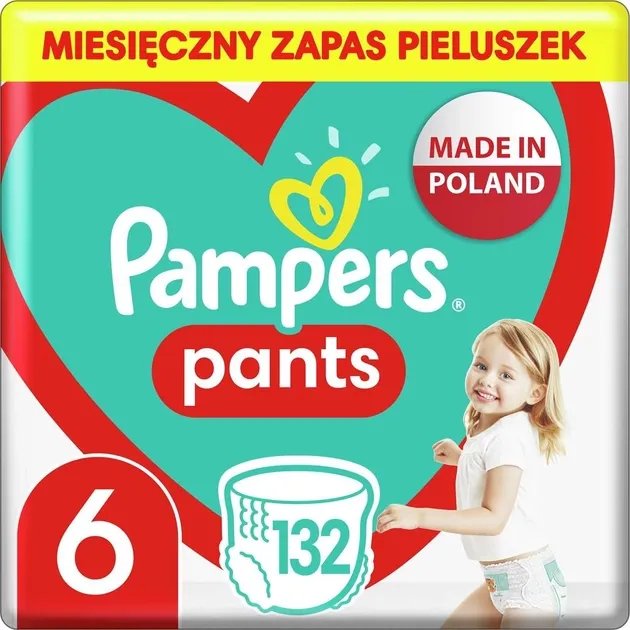 Подгузники-трусики Pampers Pants MTH Размер 6 (15+ кг) 132 шт (8006540068632)