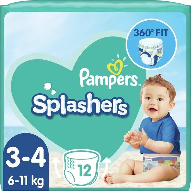 Трусики для плавания Pampers Splashers Размер 3-4 (6-11 кг) 12 шт (8001090698346)