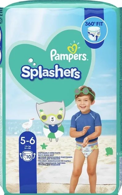 Трусики для плавания Pampers Splashers Размер 5-6 (14+ кг) 10 шт (8001090728951)